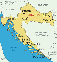 Naklejka premium Republic of Croatia - vector map