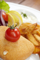 schnitzel with roasted potatoes