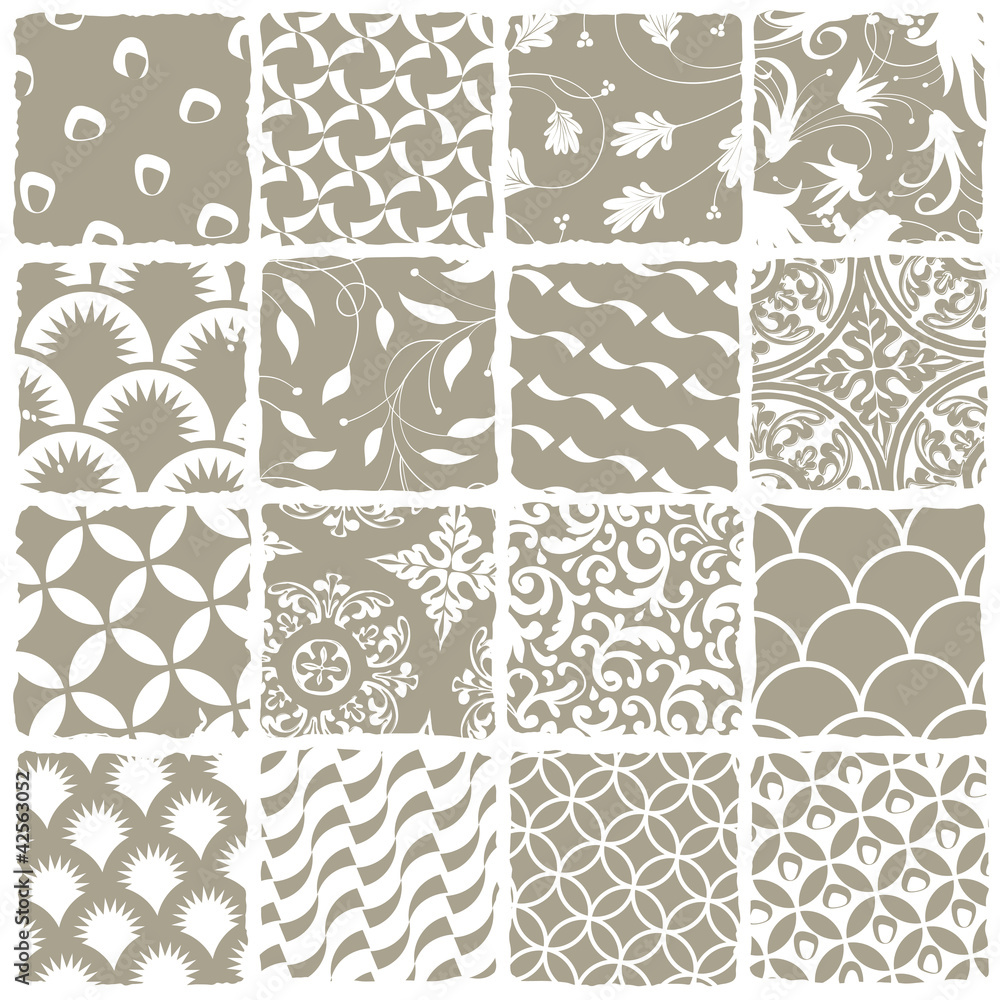 Poster variety styles seamless patterns set. all patterns available in