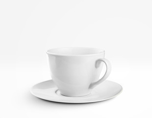 white cup and saucer