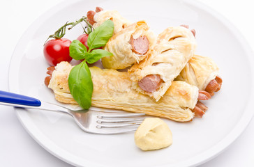 frankfurter and puff pastry