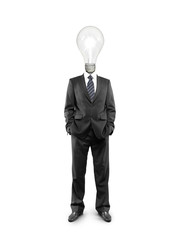 businessman with lamp-head