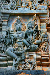 Fototapeta na wymiar Wandrelief, Chennakesava-Temple, Belur, Indien