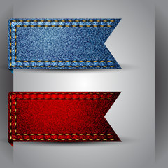 Vector made of jean fabric ribbon