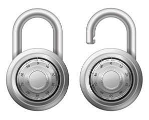 Padlock with combination lock wheel