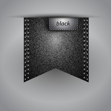 Vector flap jean black fabric
