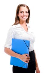 femme avec dossier