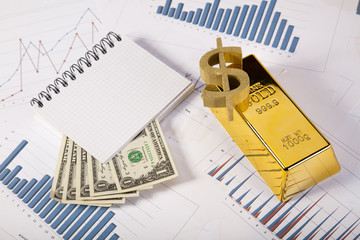Financial indicators,Chart,Gold bar,money