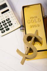 Office Concept, Gold bar