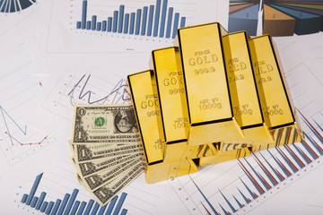 Financial indicators,Chart,Gold bar,money
