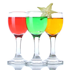 alcoholic cocktails isolated on white