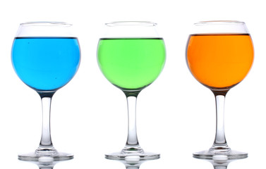 alcoholic cocktails isolated on white