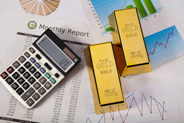 Finance Concept, Gold bar