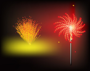 bright fireworks illustration