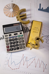 Finance Concept, Gold bar