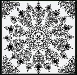 black symmetrical square abstract design
