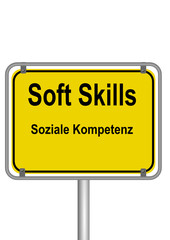Schild Soft Skills  Soziale Kompetenz