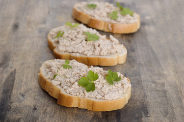 sandwishes with fish paste