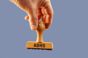 ADHS  Stempel - blauer Hintergrund