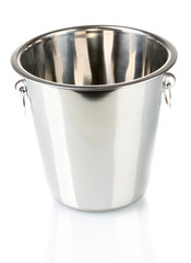 empty bucket for champagne bottle isolated on a white