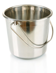 empty bucket for champagne bottle isolated on a white