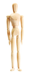 wooden mannequin isolated on white