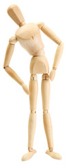 wooden mannequin isolated on white