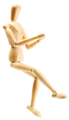 wooden mannequin isolated on white