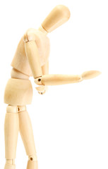 wooden mannequin isolated on white