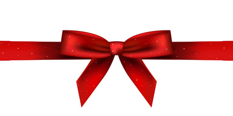 Vector illustration of red shiny bow