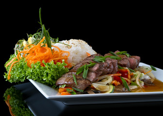 beef teriyaki with rice