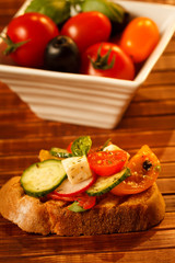 Vegetables salad and bread