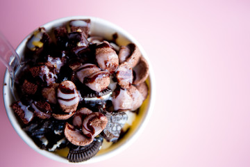 Chocolate ice cream dessert