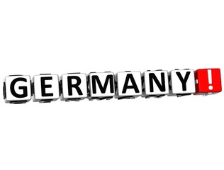 3D Germany Button Click Here Block Text