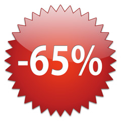 sticker red percentage 65