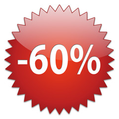 sticker red percentage 60