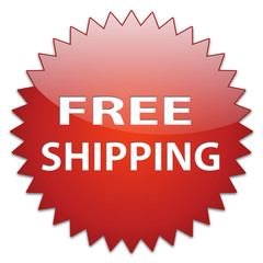 sticker red free shipping - obrazy, fototapety, plakaty