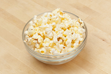 Crunchy white buttered popcorn