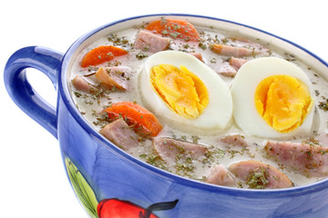 Delicious sour soup with egg