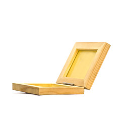 twin picture frame, wood plated, white background