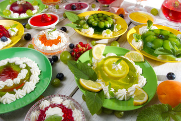 Various kinds of fruit jelly