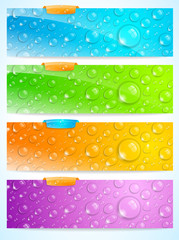 Stylish water drop banners