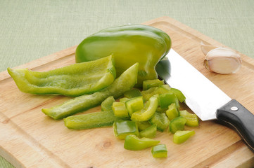 Diced green peppers