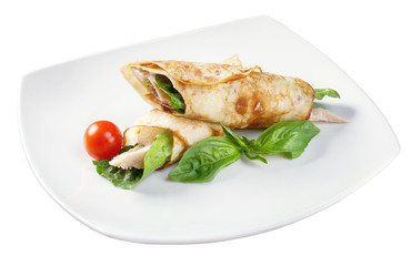 rolled pancakes stuffed chicken