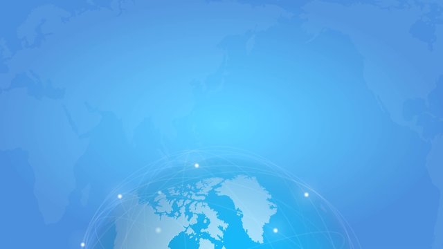 Loopy footage of spinning Earth on blue background