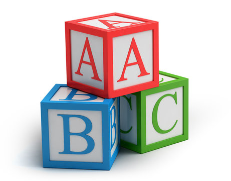 Graphic Of Three Stacked Abc Blocks Stock Illustration - Download Image Now  - Toy Block, Alphabet, Alphabetical Order - iStock