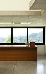 interior beautiful modern house in cement, detail kitchen