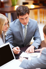 Businessmen discussing in the office