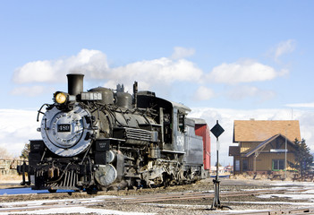 Obraz premium Cumbres and Toltec Narrow Gauge Railroad, Antonito, Kolorado, USA