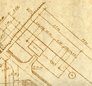 A Fragment Of Vintage Engineering Drawing